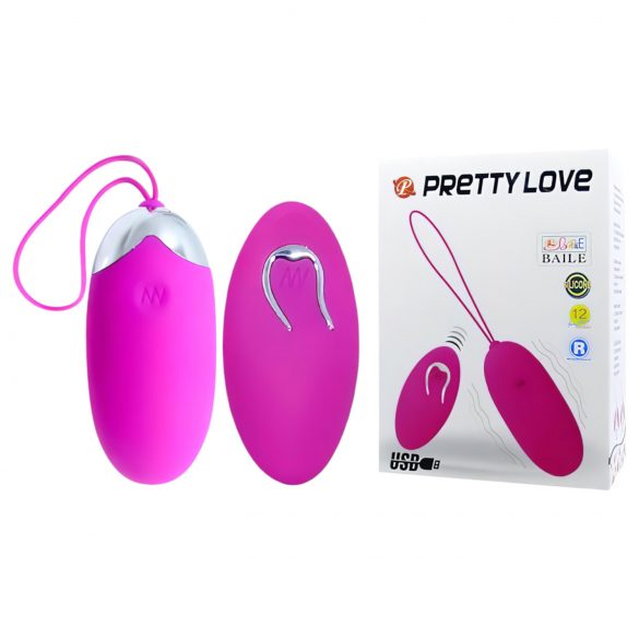 Pretty Love Berger - Ovo vibratório recarregável com controle (rosa)