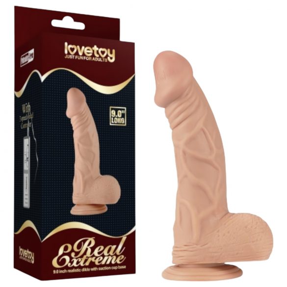 Lovetoy Real Extreme - Dildo com ventosa e escroto - 23cm (natural)