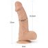 Lovetoy Real Extreme - Dildo com ventosa e escroto - 23cm (natural)