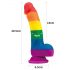 Lovetoy Prider - Dildo de silicone realista 19cm (arco-íris)