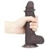 Lovetoy Sliding-Skin - Dildo Duplo Camada 18cm (marrom)