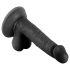 Mr. Rude - Dildo realista com ventosa e testículos 17cm (preto)