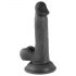 Mr. Rude - Dildo realista com ventosa e testículos 17cm (preto)