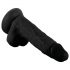 Mr. Rude - Dildo realístico com ventosa e escroto - 19cm (preto)