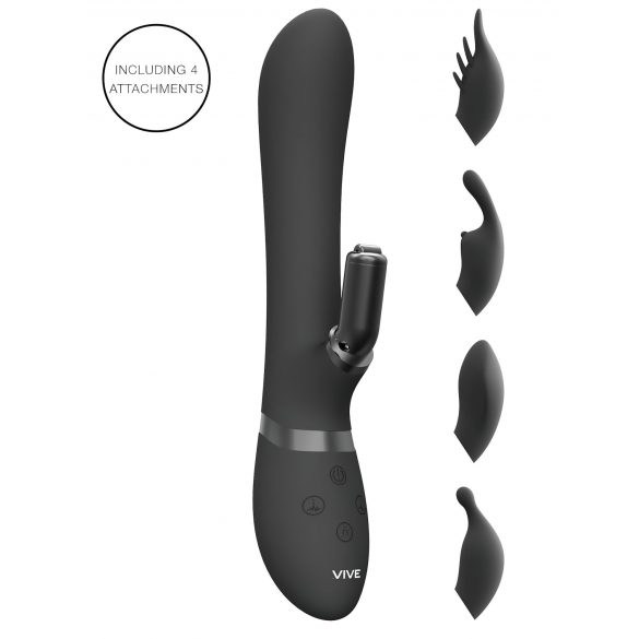 Vive Chou - Vibrador 4 em 1 com estimulador de clitóris (preto)