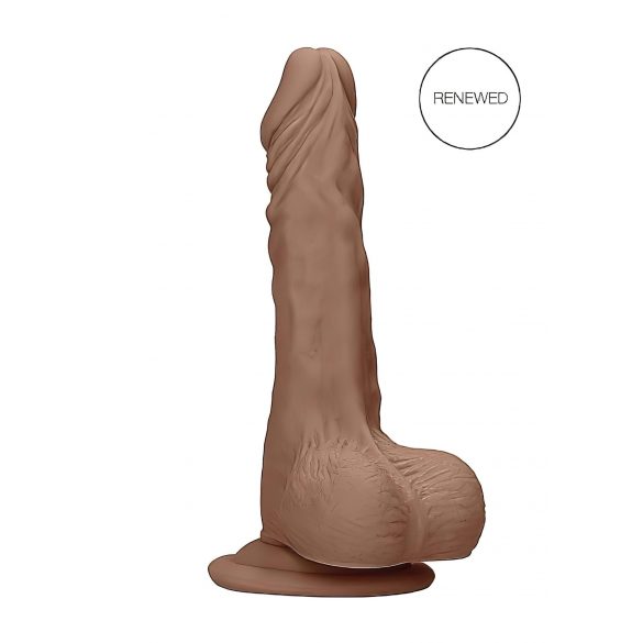 RealRock Dong 7 - Dildo realista com testículos (17cm) - Natural escuro