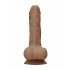 RealRock Dong 7 - Dildo realista com testículos (17cm) - Natural escuro