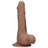 RealRock Dong 7 - Dildo realista com testículos (17cm) - Natural escuro