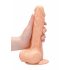 RealRock Dong 8 - Dildo realista com escroto (20cm) - Neutro