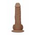 RealRock Dong 8 - Dildo realista 20cm, cor natural escuro