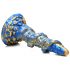 Tentáculo Espiral: Dildo Kraken 21cm (dourado-azul)