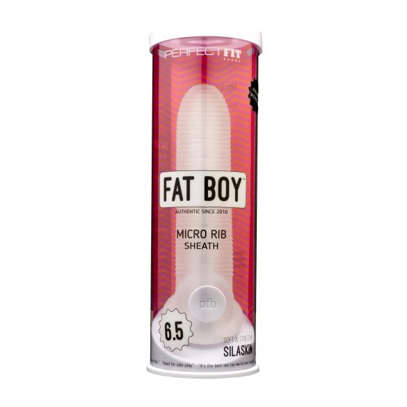 Fat Boy Micro Estriado 17cm - Capa Peniana Branco Leitoso