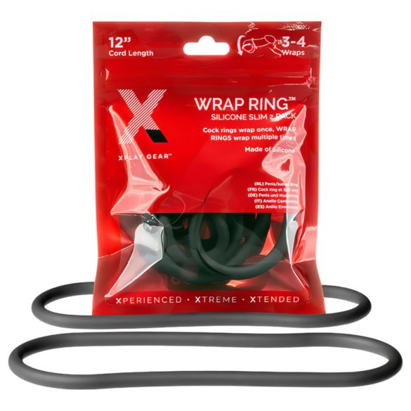 Perfect Fit Slim Wrap 12 - Anel Peniano Fino Preto (30cm)