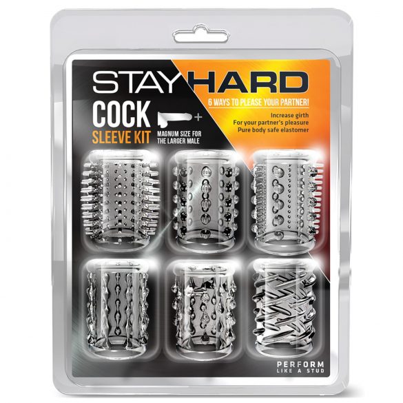 Stay Hard - Conjunto de Anéis Penianos - Transparente (6 peças)