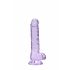 REALROCK - Dildo realista translúcido roxo (17cm)