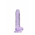 REALROCK - Dildo realista translúcido roxo (17cm)