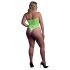 Body Neon Verde com Efeito de Fita Fluorescente