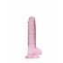 REALROCK - Dildo realista rosa translúcido (17 cm)