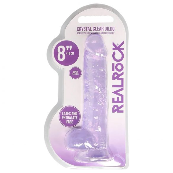 REALROCK - Dildo realista translúcido roxo (19cm)