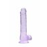 REALROCK - Dildo realista translúcido roxo (19cm)