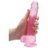 REALROCK - Dildo translúcido realista rosa (19cm)