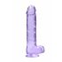 REALROCK - dildo realista translúcido - roxo (22cm)