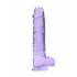 REALROCK - dildo realista translúcido - roxo (22cm)