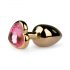 Plug Anal Metal Easytoys No.3 - Dourado/Rosa (2,5cm)