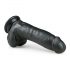 Easytoys - Dildo preto com ventosa e testículos (20cm)