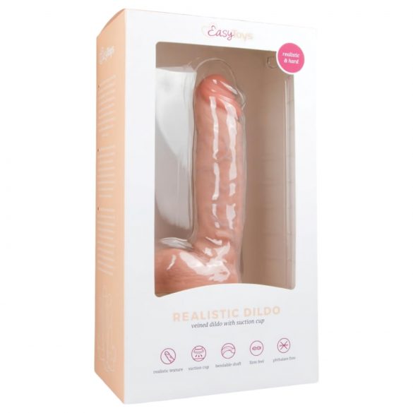 Dildo testículos com ventosa (22,5cm) - Natural