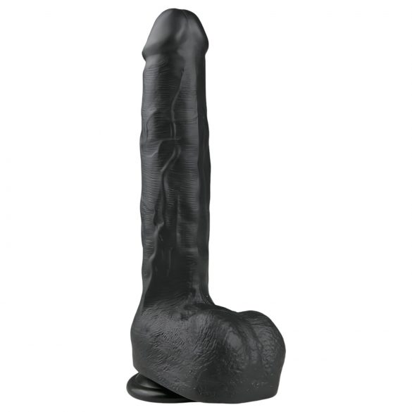 Easytoys - Dildo grande com ventosa e escroto (29,5cm) - preto