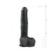 Easytoys - Dildo grande com ventosa e escroto (29,5cm) - preto