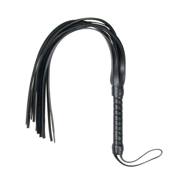 Flogger Easytoys - chicote de couro sintético macio (preto)