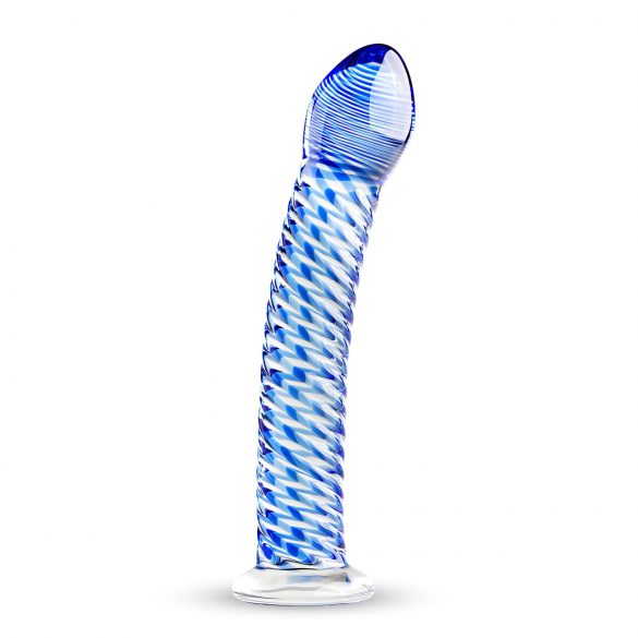 Gildo Glass No. 5 - Dildo espiral de vidro (transparente-azul)