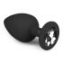 Plug Anal Easytoys Diamond Grande com Pedra Branca - Preto