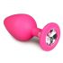 Plug Anal Pink com Cristal Branco - Easytoys Diamond (Médio)