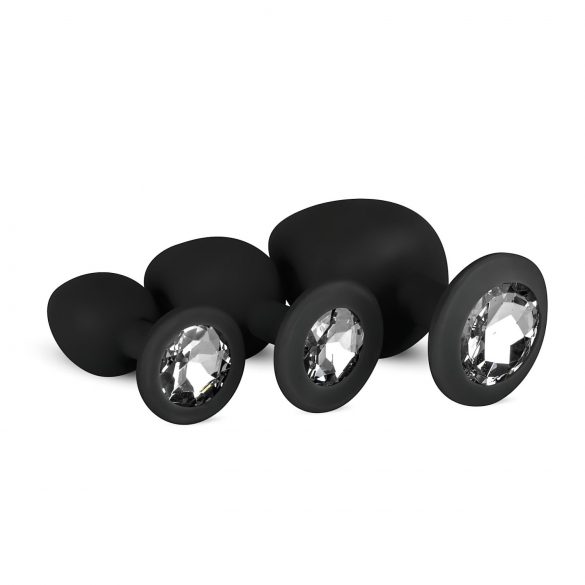 Conjunto de Plugs Anáis Easytoys Diamond (Preto)