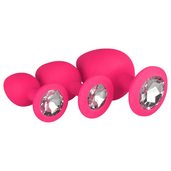 Conjunto Plug Anal Diamond Easytoys (rosa)