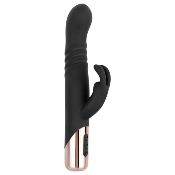 Rosy Gold - Vibrador empurrador com haste clitoriana (preto)