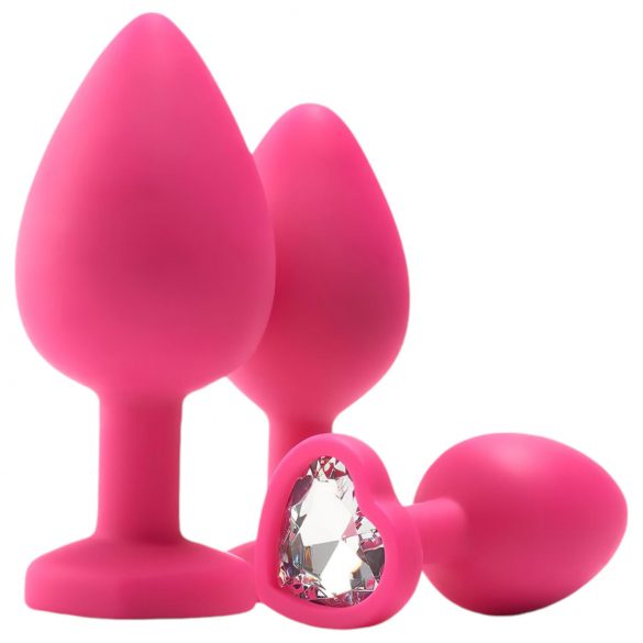 Kit de treino anal Flirts - Conjunto com 3 plugs rosa