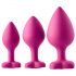 Kit de treino anal Flirts - Conjunto com 3 plugs rosa