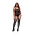 BACI Plus Size - Conjunto sensual e listrado - Preto (XL-XXL)