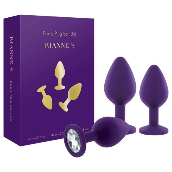 Rianne - Conjunto de 3 plugs anais de silicone (roxo)