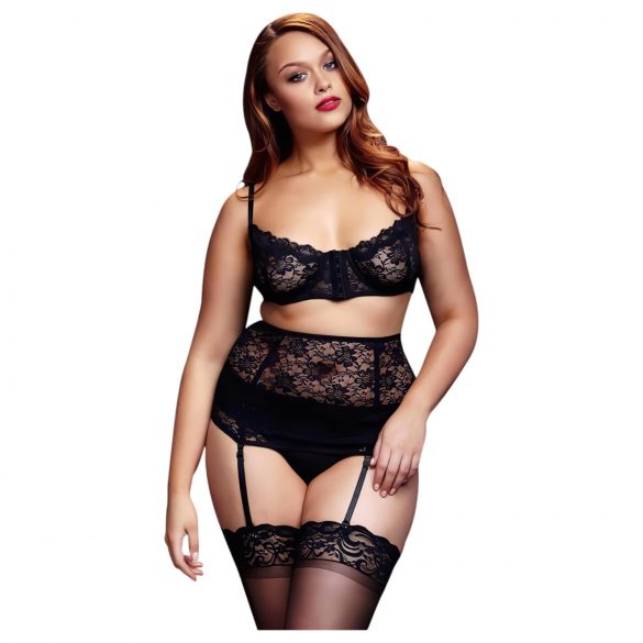 BACI Plus Size - lace lingerie trio - black (XL-XXL)