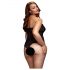 BACI Plus Size - Halterneck, Sheer Bodysuit - Black (XL-XXL)