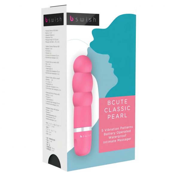 B SWISH Bcute Pearl - vibrador rosa à prova d'água com pérolas