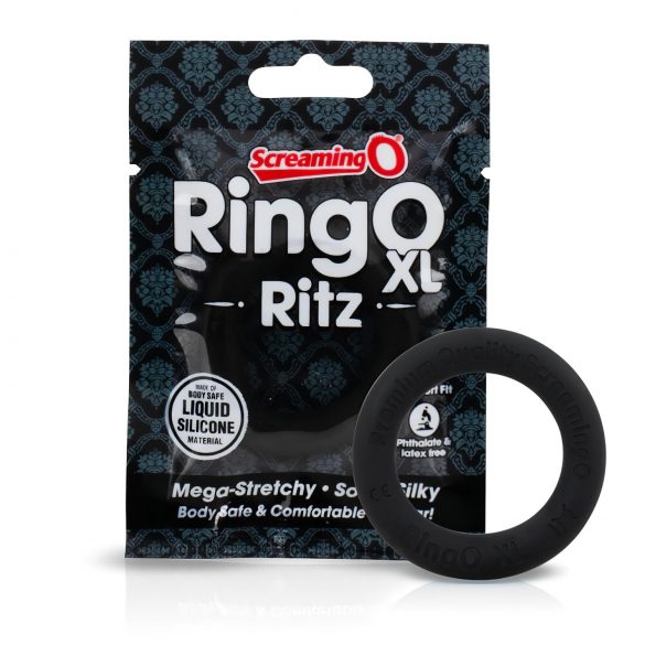 Screaming O Ritz XL - anel peniano de silicone (preto)