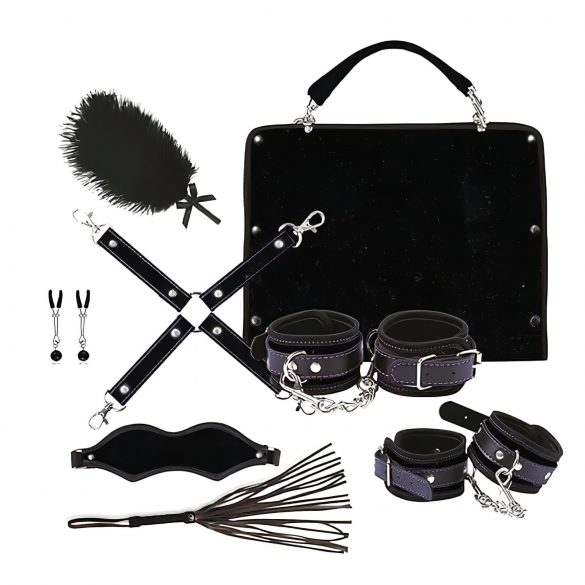 RS Soiree Kinky Me Softly - Conjunto BDSM preto (7 peças)