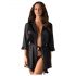 Robe Satinia Obsessive - conjunto sensual de cetim (preto)