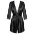 Robe Satinia Obsessive - conjunto sensual de cetim (preto)